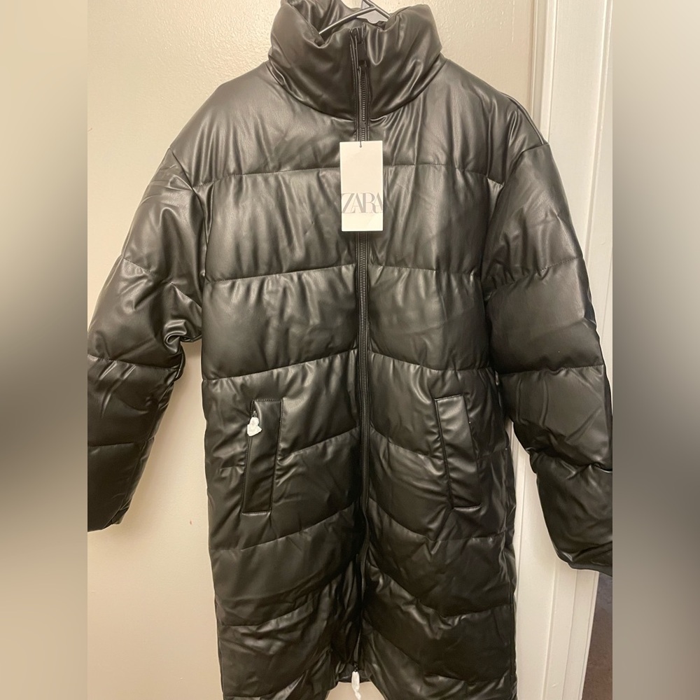 New Zara Leather coat for sale